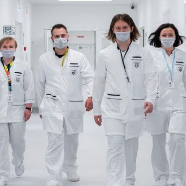 Doctors walking in corridor