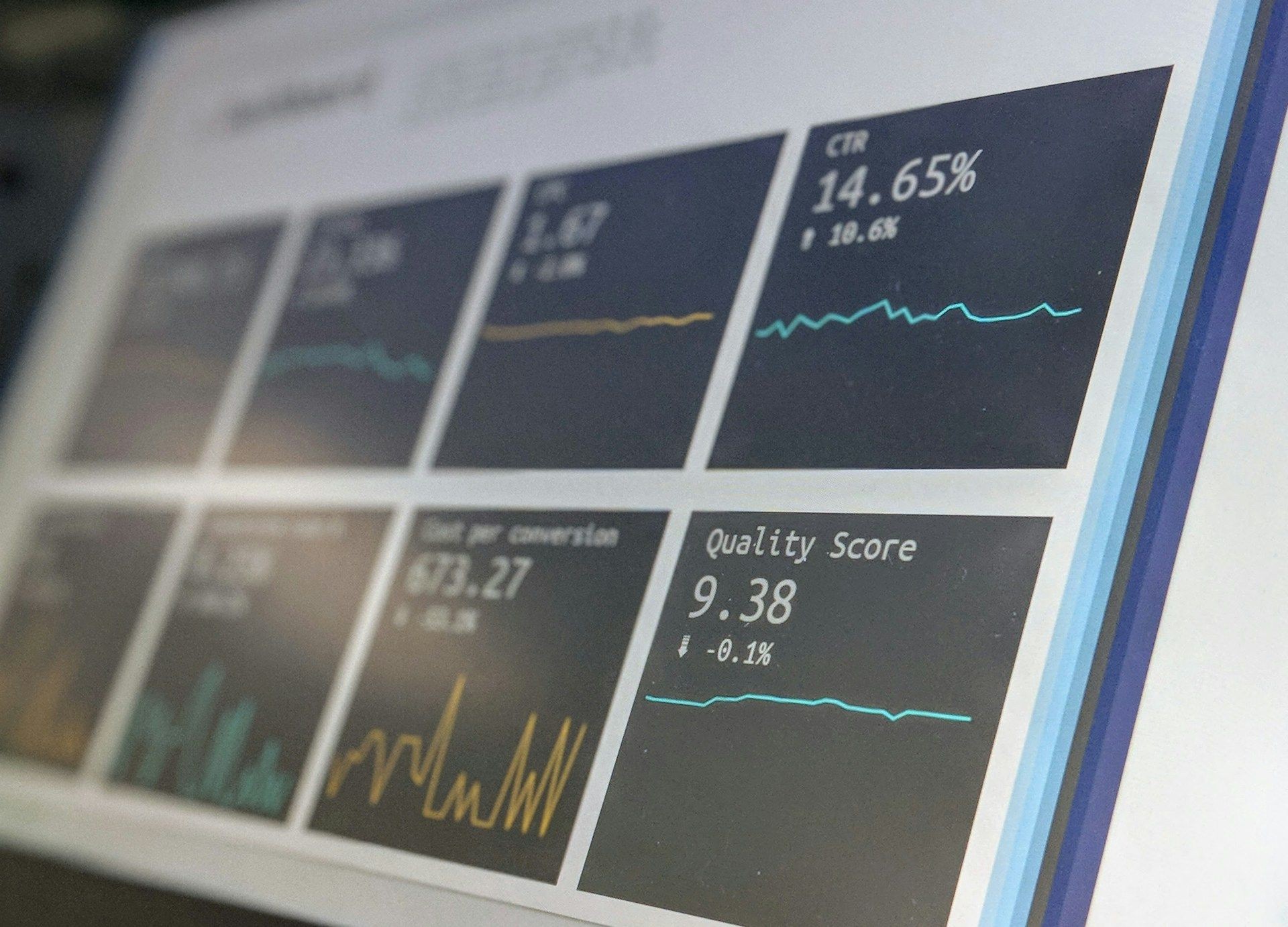 Computer displaying statistics