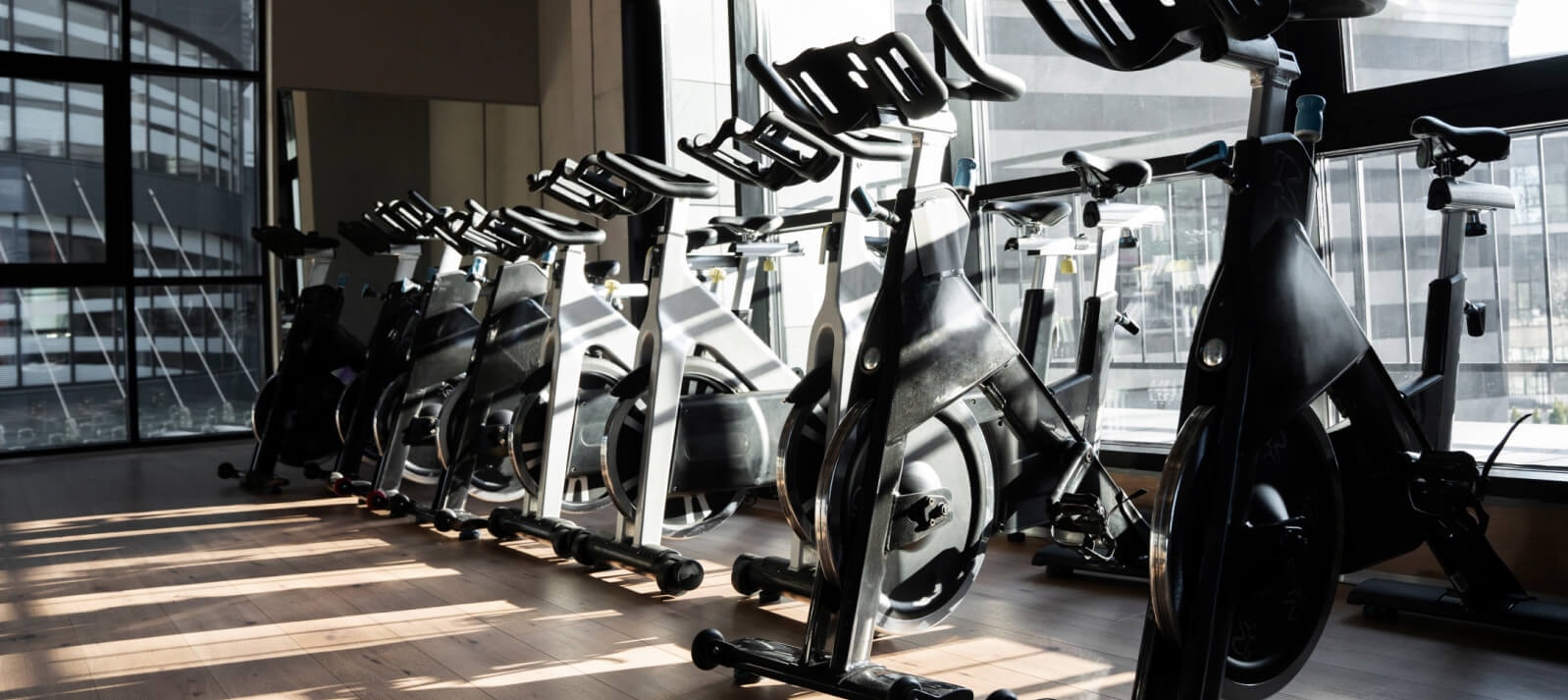 Elliptical bikes in gym